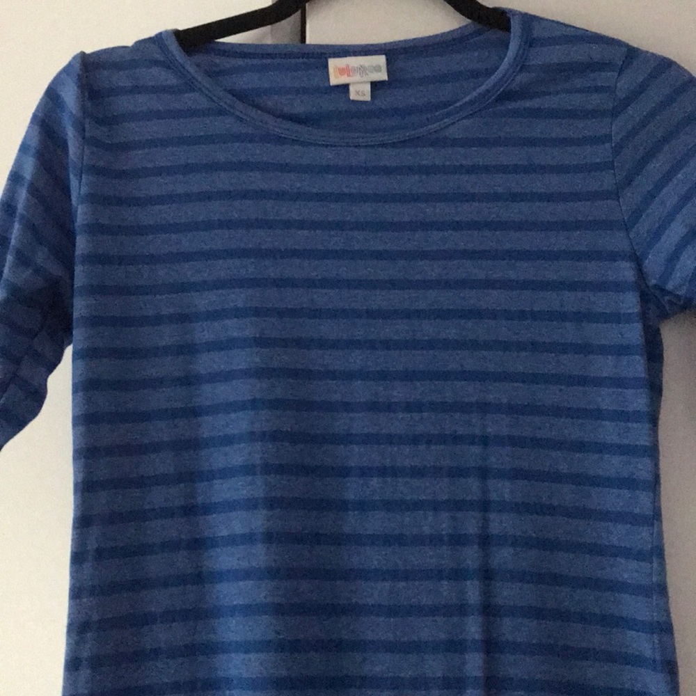 Xs blue striped lularoe Julia dress